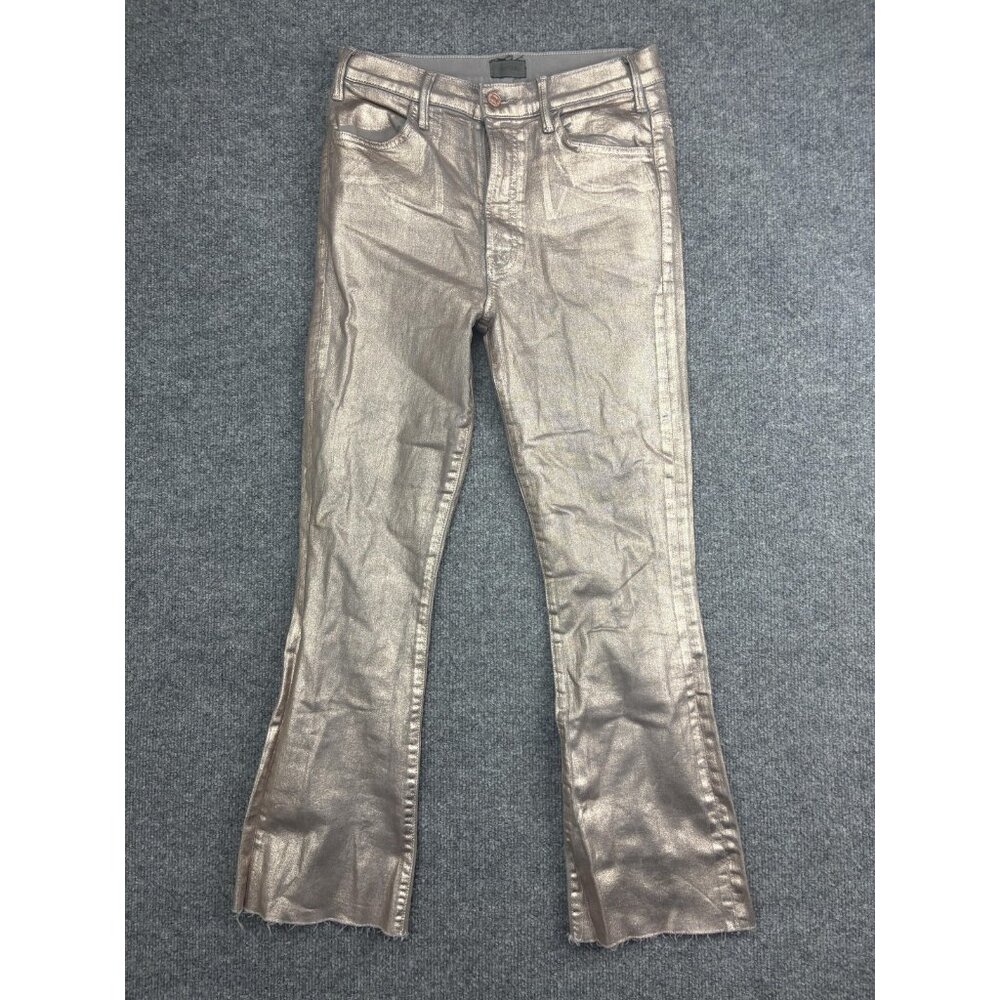 Mother The Hustler Ankle Fray Jeans Womens 28 Gold Mid Rise Flare‎ 29x27.5 Denim